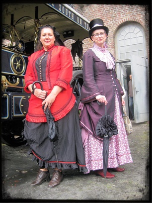 Kostüme historisch Verleih 19. Jahrhundert viktorianisch Tournüre Steampunk Mottoparty